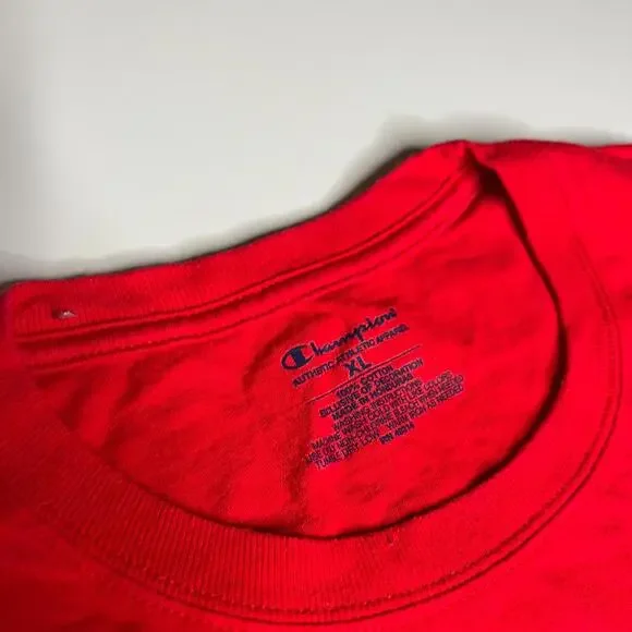 Champion Louisville Cardinals Fleur-de-Lis Logo T-Shirt Men’s XL Red NCAA Cotton - Picture 4 of 5